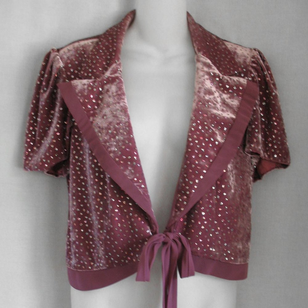 Vintage Gerry Shaw Velvet Sparkle Jacket Top Small
